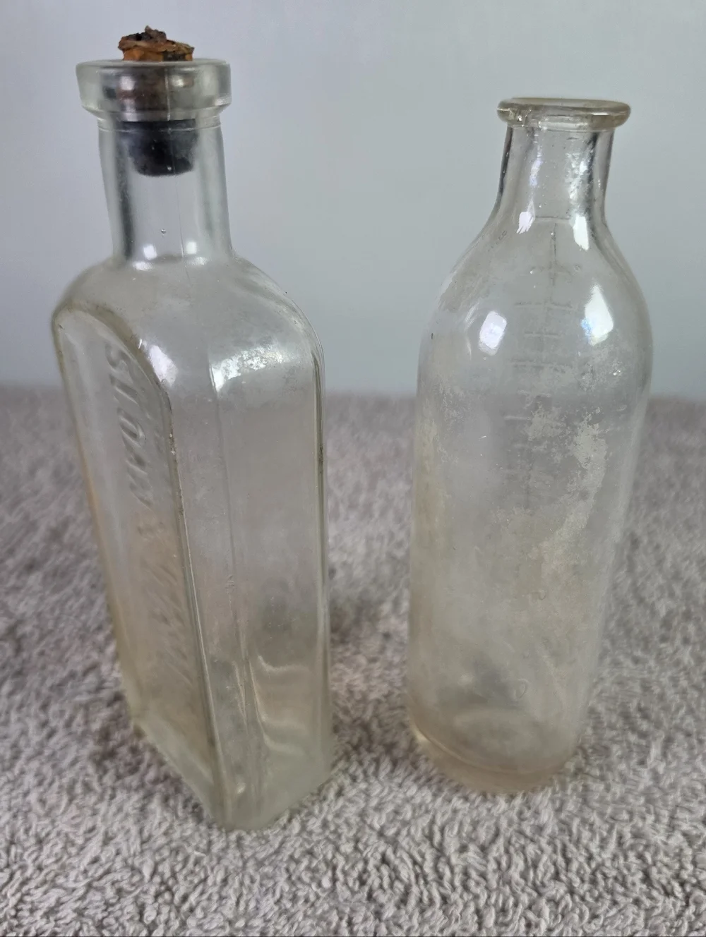 Clear Glass Bottle Set - Transparent Decorative Bottles